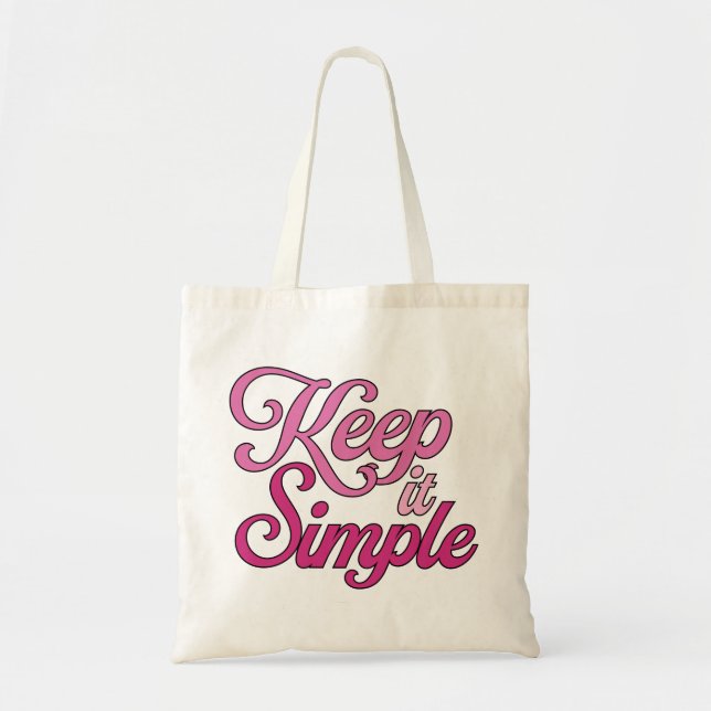 Keep It Simple Tote Bag (Pink) (Devant)