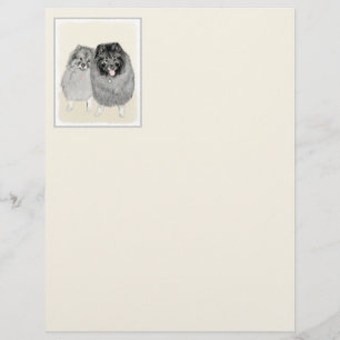 Keeshond Maman et Son Peinture - Art Chien origina