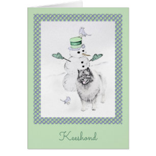 Keeshond Noël Snowman Peinture Chien Art