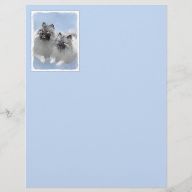 Keeshond Paire de Kees Peinture Art animal origina (Devant)