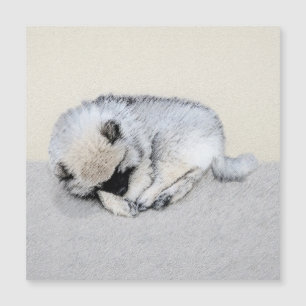 Keeshond Sleeping Puppy Peinture Chien Art origina