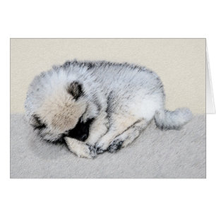 Keeshond Sleeping Puppy Peinture Chien Art origina