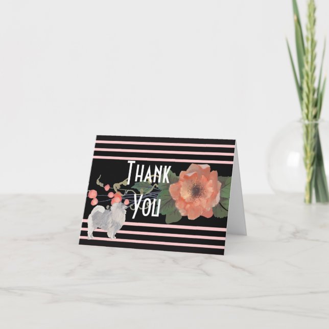 Keeshond sur Melon Floral Merci (Devant)