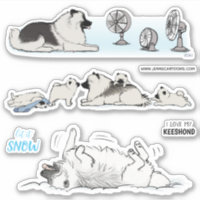Keeshonden Keeshonden Keesies Chiens Vinyl Sticker