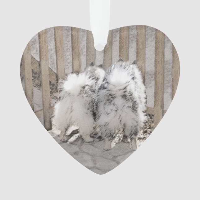 Keeshonds at the Gate Painting - Original Dog Art (devant)