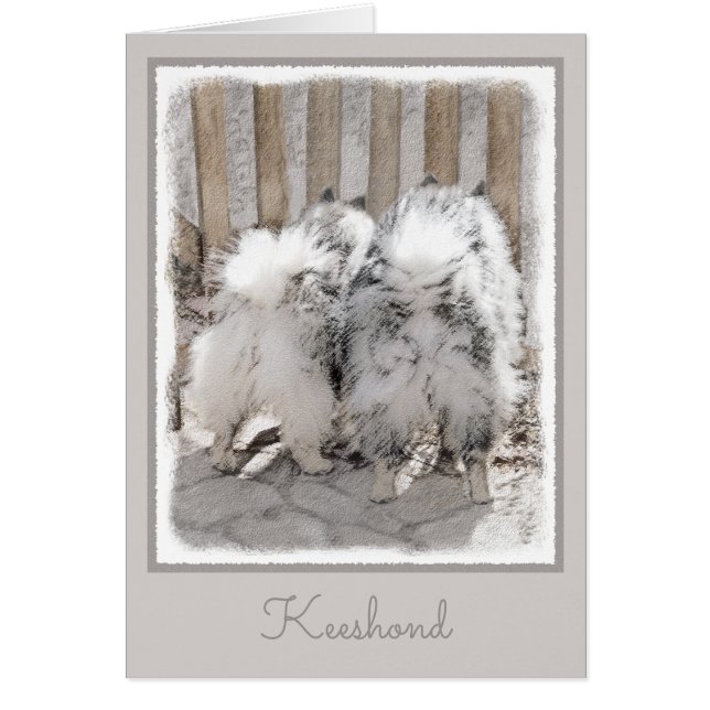 Keeshonds at the Gate Painting - Original Dog Art (Devant)