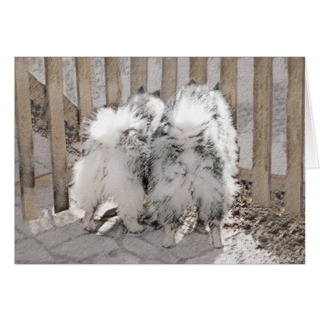 Keeshonds at the Gate Painting - Original Dog Art (Devant horizontal)