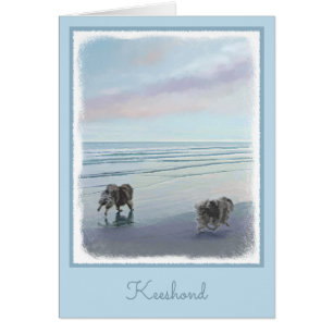 Keeshonds at the Seashore Peinture Dog Art