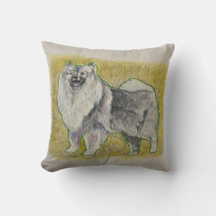 Keeshound Assis Joli Oreiller