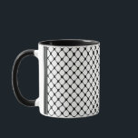 Keffiyeh Mug<br><div class="desc">Keffiyeh Motif Coffee Cup 100% des bénéfices vont à des gens sur le terrain en Palestine pour de la nourriture,  de l'eau,  un abri et d'autres nécessités de base.</div>