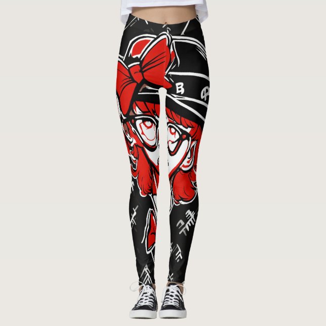 Keith Haring Inspiré Graffiti Leggings (Devant)
