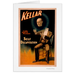 Kellar exécutant la magie de l'auto-décapitation