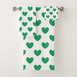 Kelly Coeurs polka vert sur blanc