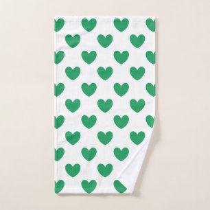 Kelly Coeurs polka vert sur blanc