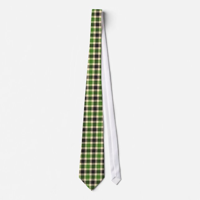 Kelly Green et Black Tartan Plaid Cravate (Devant)