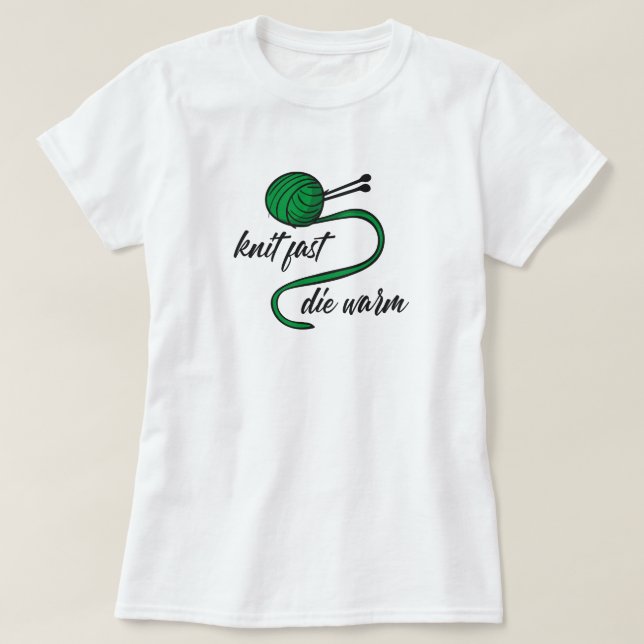Kelly Green Knit Fast, Die Chaud T-Shirt (Design devant)