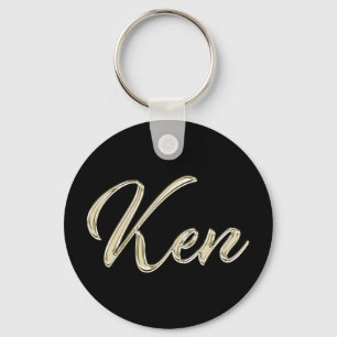 Ken Whitegold Button Porte-clés