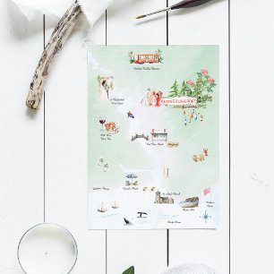 Kennebunkport Maine   Carte Mariage illustrée