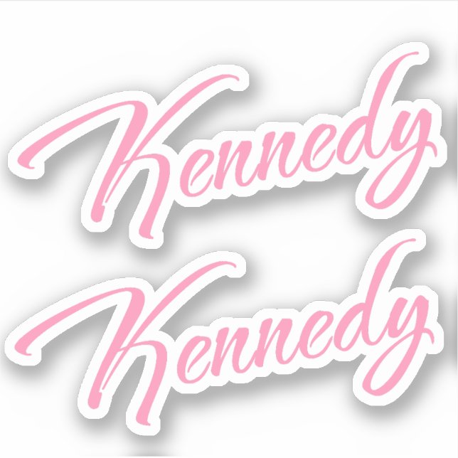 Kennedy Nom décoratif en rose x2 Sticker (Devant)