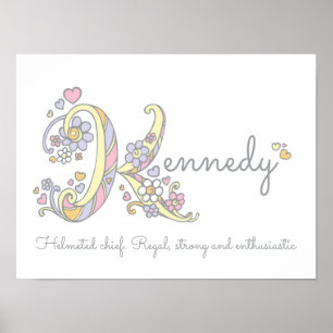 Kennedy nom et signification doodé affiche d'art i