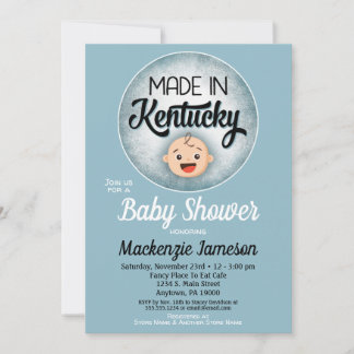 Kentucky Baby shower Funny Blue Boys Invitation