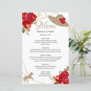 Kentucky Derby Red Roses Menu Mariage