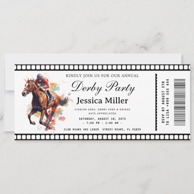 Kentucky Derby Ticket Invitation (Devant)