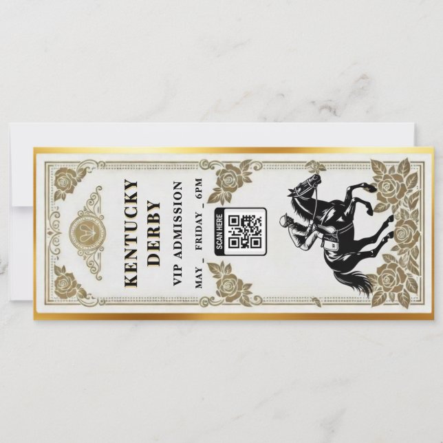 Kentucky Derby VIP Ticket Invitation Template (Devant)