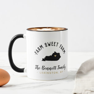 Kentucky Farm Sweet Farm Famille Monogramme Mug
