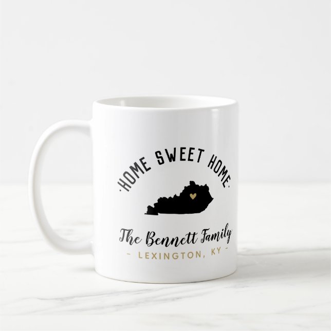 Kentucky Home Sweet Home Famille Monogramme Mug (Gauche)