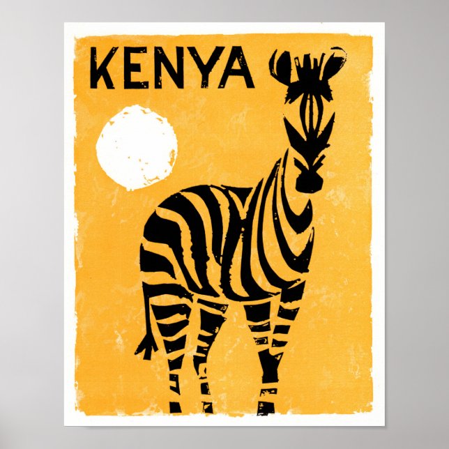Kenya Afrique Poster Vintage voyage restauré (Devant)