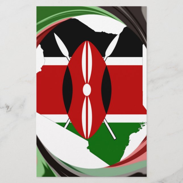 Kenya Celebration Colorful Flag Carte vectorielle  (Devant)