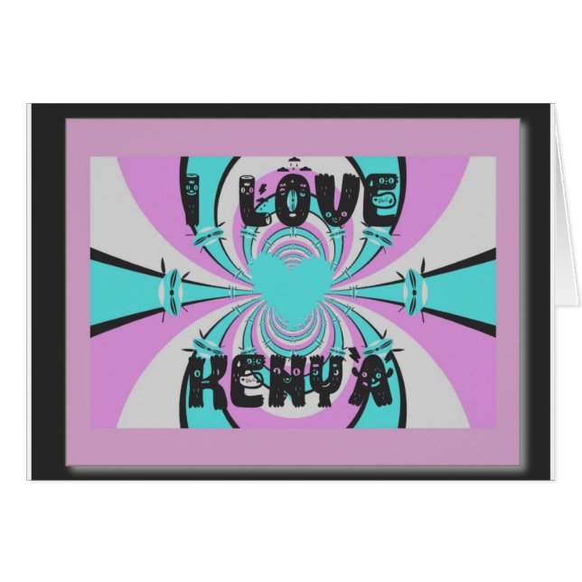 Kenya Heart Art : I Love Kenya (Devant horizontal)