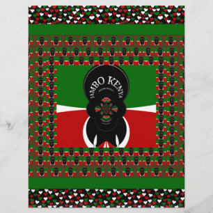 Kenya Lovely back rouge vert coeur ethnique tribal
