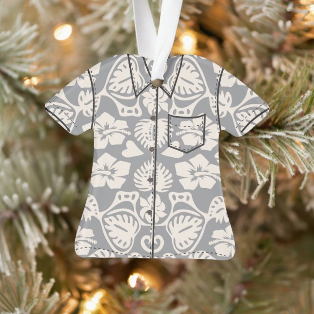 Keoni Hawaiian Monstera Leaf Damask Aloha Shirt (Arbre)