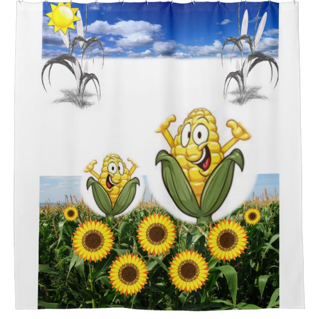 kernals de maïs vert or rideau de douche noir (Devant)