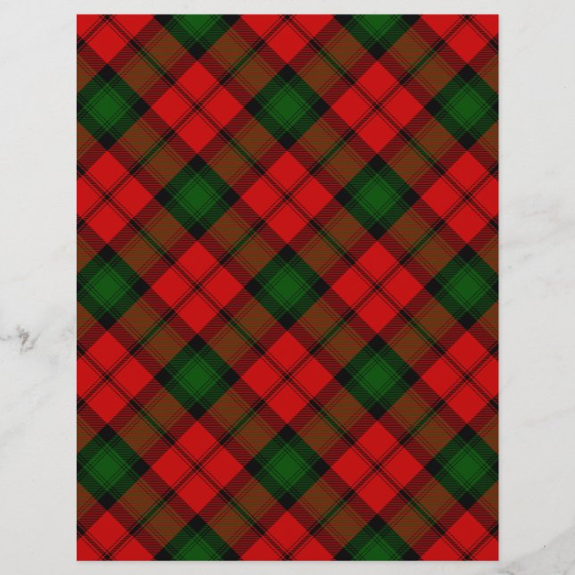 Kerr tartan rouge vert plaid (Devant)