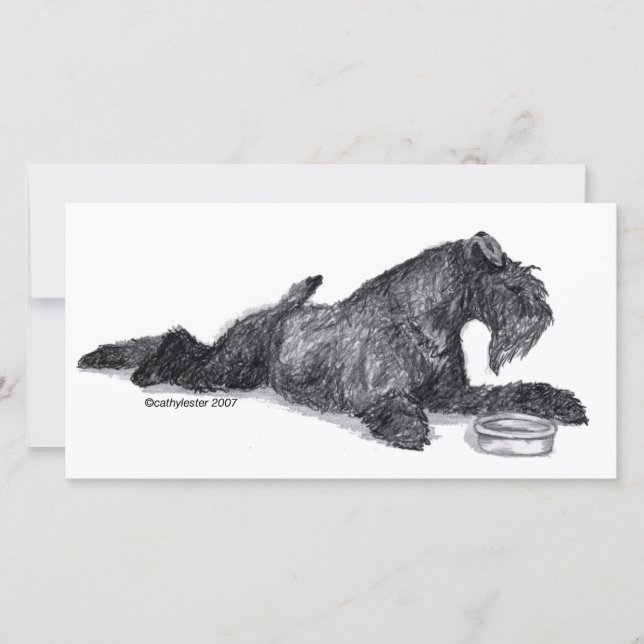 Kerry Blue Terrier avec Bowl (Devant)