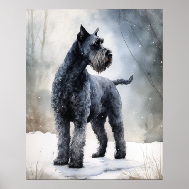 Kerry Blue Terrier Dog Art Imprimer Poster (Devant)