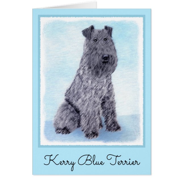 Kerry Blue Terrier peinture mignonne Chien d'origi (Devant)