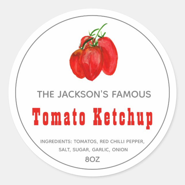 Ketchup de tomate maison | Étiquette de sauce (Devant)