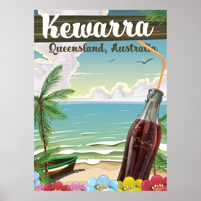Kewarra Beach Australie poster de voyage vintage (Devant)
