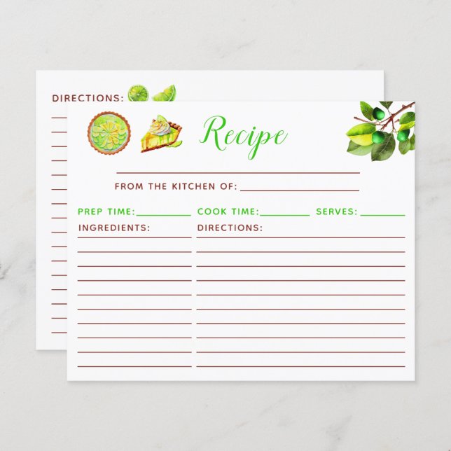 Key Lime Pie Recipe (Devant / Derrière)