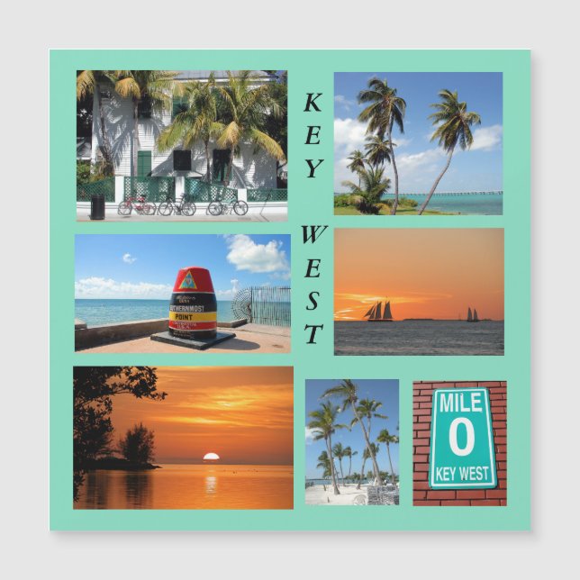 Key West historique, carte magnétique de Floride (Devant)