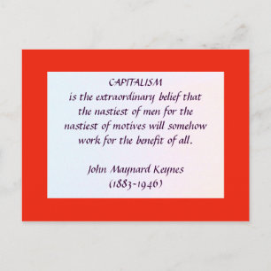 KEYNES sur carte postale CAPITALISME