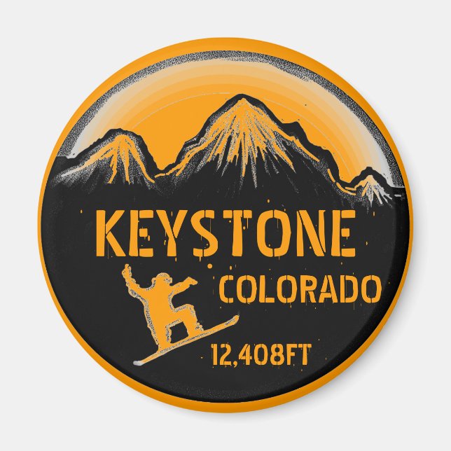 Keystone Colorado orange snowboard art aimant (Devant)