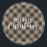 Khaki Plaid Christmas Retours Adresse Étiquettes<br><div class="desc">Créez de belles étiquettes d'adresse de retour de Noël avec un motif de plaid de bison kaki. Personnalisez facilement ces kaki à damiers étiquettes de Noël avec votre nom et adresse.</div>