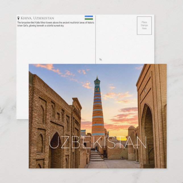 Khiva, Ouzbékistan Carte Postale de Voyage (Devant / Derrière)