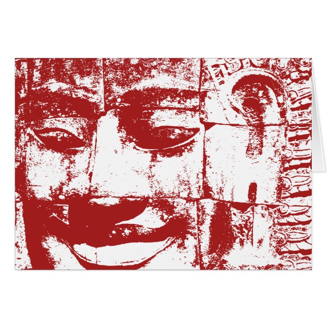 Khmer Stone Face ... Temple de Bayon, Cambodge (Devant horizontal)