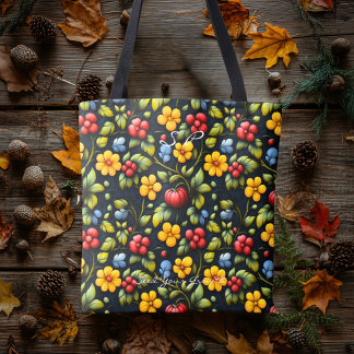 Khokhloma traditionnel Sac fourre-tout à motifs fl